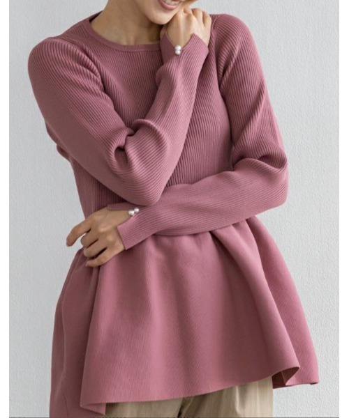 新品　SONO ケーブルフレアニットセーター グレー SALE】【返品不可】【SONO】サークルフレアケーブルニットカーディガン