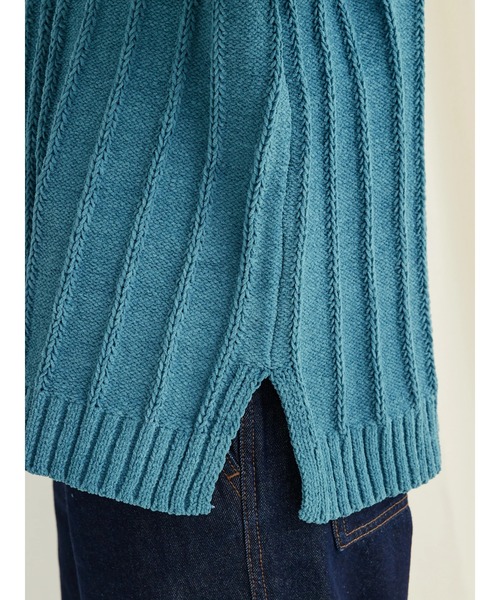 CRAFT STANDARD BOUTIQUE（クラフトスタンダードブティック）の「洗えるモールニット柄編みプルオーバー（ニット/セーター・レディース・ブルー/アイボリー/ネイビー/パープル/ベージュ/マスタード/ブラック・FREE）」の15枚目の写真