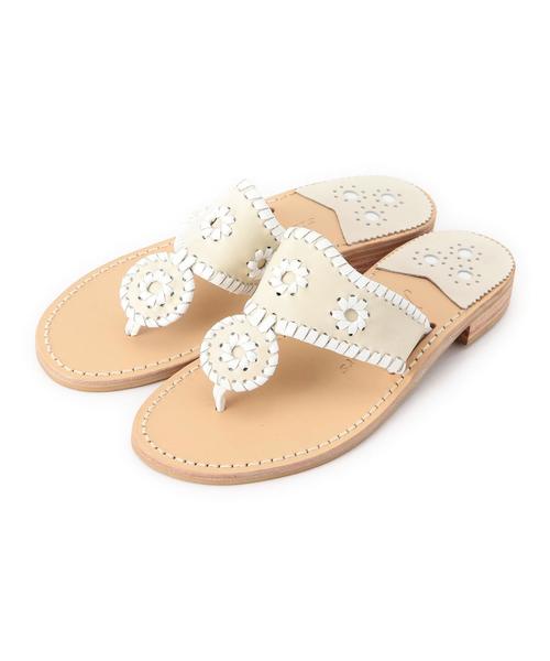 ODETTE E ODILE（オデットエオディール）の「ジャック ロジャース/Jack Rogers Plam BeachSD（サンダル・レディース・オフホワイト/シルバー/ネイビー・7/6/8/5）」の2枚目の写真