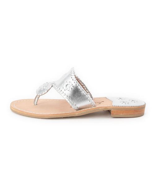 ODETTE E ODILE（オデットエオディール）の「ジャック ロジャース/Jack Rogers Plam BeachSD（サンダル・レディース・オフホワイト/シルバー/ネイビー・7/6/8/5）」の6枚目の写真