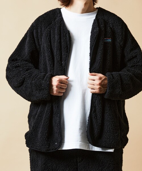 FREAK'S STORE(フリークスストア)の「限定展開 リラックスフィット フリースセットアップ/ノーカラージャケット×イージーパンツ/カーディガン(ノーカラージャケット・メンズ・ベージュ/オリーブ/ブラック・LARGE/SMALL/MEDIUM)」の17枚目の写真