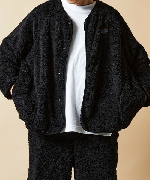 FREAK'S STORE(フリークスストア)の「限定展開 リラックスフィット フリースセットアップ/ノーカラージャケット×イージーパンツ/カーディガン(ノーカラージャケット・メンズ・ベージュ/オリーブ/ブラック・LARGE/SMALL/MEDIUM)」の18枚目の写真