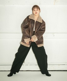 KBF | フェイクムートンフライトジャケット(ムートンコート)