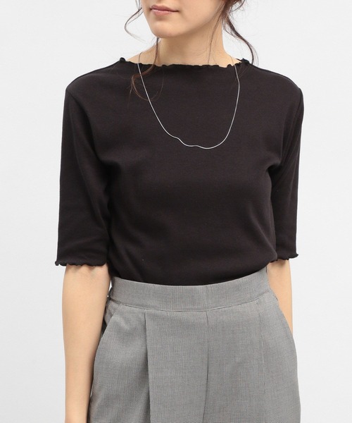 GLOBAL WORK Smile Seed Store(グローバルワーク スマイルシードストア)の「華奢リブTシャツ5分袖/175791(Tシャツ/カットソー・レディース・オフホワイト/ブラック/ダークグレー/グレイッシュベージュ/杢グレー・SMALL/X-LARGE/MEDIUM/LARGE)」の17枚目の写真