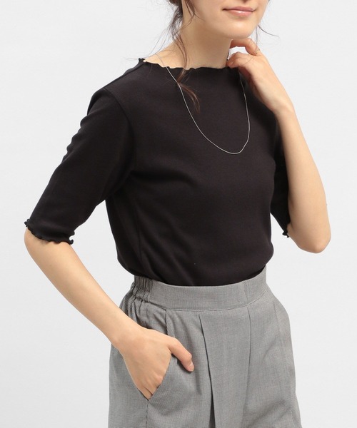 GLOBAL WORK Smile Seed Store(グローバルワーク スマイルシードストア)の「華奢リブTシャツ5分袖/175791(Tシャツ/カットソー・レディース・オフホワイト/ブラック/ダークグレー/グレイッシュベージュ/杢グレー・SMALL/X-LARGE/MEDIUM/LARGE)」の18枚目の写真