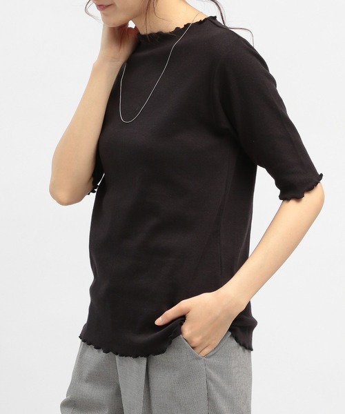 GLOBAL WORK Smile Seed Store(グローバルワーク スマイルシードストア)の「華奢リブTシャツ5分袖/175791(Tシャツ/カットソー・レディース・オフホワイト/ブラック/ダークグレー/グレイッシュベージュ/杢グレー・SMALL/X-LARGE/MEDIUM/LARGE)」の19枚目の写真