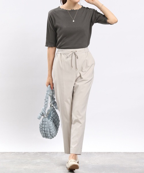 GLOBAL WORK Smile Seed Store(グローバルワーク スマイルシードストア)の「華奢リブTシャツ5分袖/175791(Tシャツ/カットソー・レディース・オフホワイト/ブラック/ダークグレー/グレイッシュベージュ/杢グレー・SMALL/X-LARGE/MEDIUM/LARGE)」の20枚目の写真