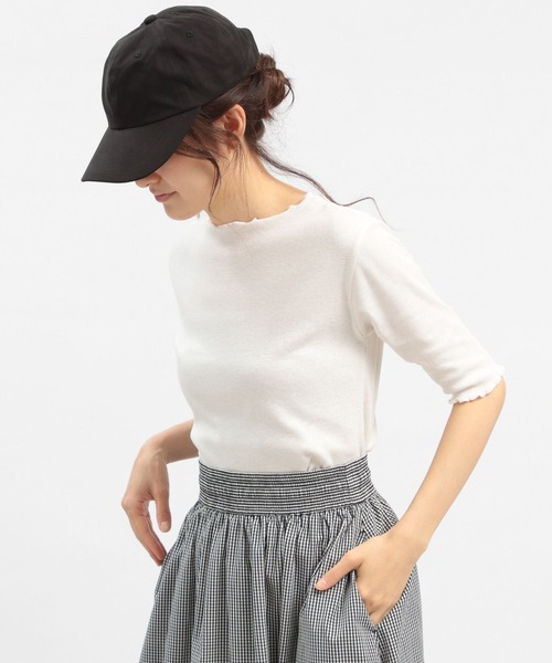 GLOBAL WORK Smile Seed Store(グローバルワーク スマイルシードストア)の「華奢リブTシャツ5分袖/175791(Tシャツ/カットソー・レディース・オフホワイト/ブラック/ダークグレー/グレイッシュベージュ/杢グレー・SMALL/X-LARGE/MEDIUM/LARGE)」の12枚目の写真