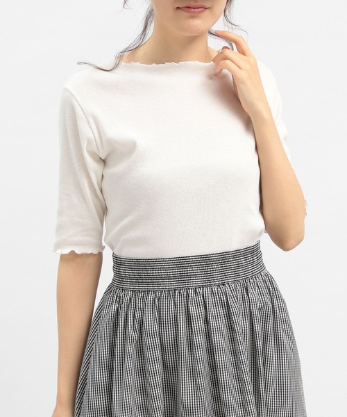 GLOBAL WORK Smile Seed Store(グローバルワーク スマイルシードストア)の「華奢リブTシャツ5分袖/175791(Tシャツ/カットソー・レディース・オフホワイト/ブラック/ダークグレー/グレイッシュベージュ/杢グレー・SMALL/X-LARGE/MEDIUM/LARGE)」の13枚目の写真