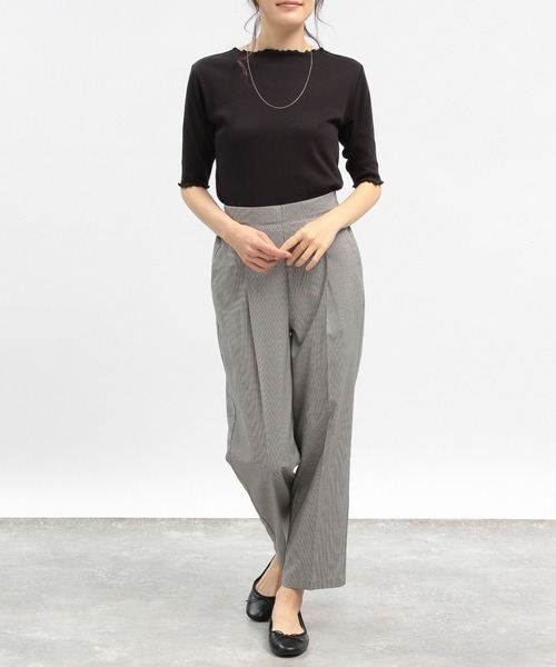 GLOBAL WORK Smile Seed Store(グローバルワーク スマイルシードストア)の「華奢リブTシャツ5分袖/175791(Tシャツ/カットソー・レディース・オフホワイト/ブラック/ダークグレー/グレイッシュベージュ/杢グレー・SMALL/X-LARGE/MEDIUM/LARGE)」の15枚目の写真