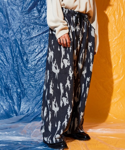 Adoon plain(アドーンプレーン)の「ブリーチワイドデニムパンツ(デニムパンツ・メンズ・ブラック/インディゴブルー・SMALL/MEDIUM/LARGE)」の16枚目の写真