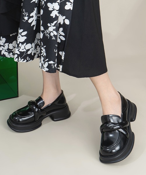 Futier land（フューティアランド）の「2way厚底パフローファー（ローファー・レディース・ブラック・36/37/38/39/40）」の16枚目の写真