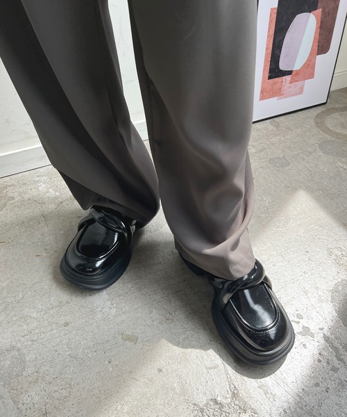 Futier land（フューティアランド）の「2way厚底パフローファー（ローファー・レディース・ブラック・36/37/38/39/40）」の9枚目の写真