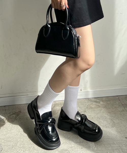 Futier land（フューティアランド）の「2way厚底パフローファー（ローファー・レディース・ブラック・36/37/38/39/40）」の20枚目の写真