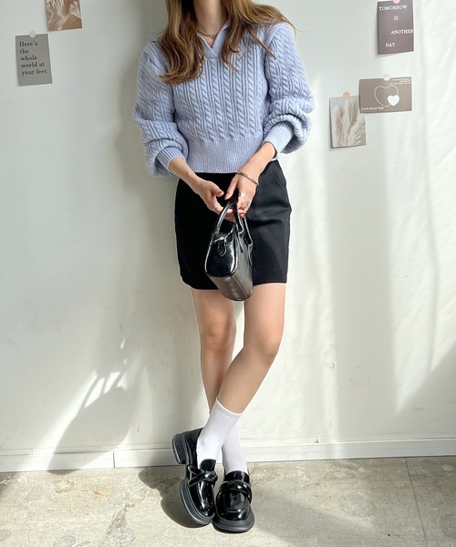 Futier land（フューティアランド）の「2way厚底パフローファー（ローファー・レディース・ブラック・36/37/38/39/40）」の21枚目の写真