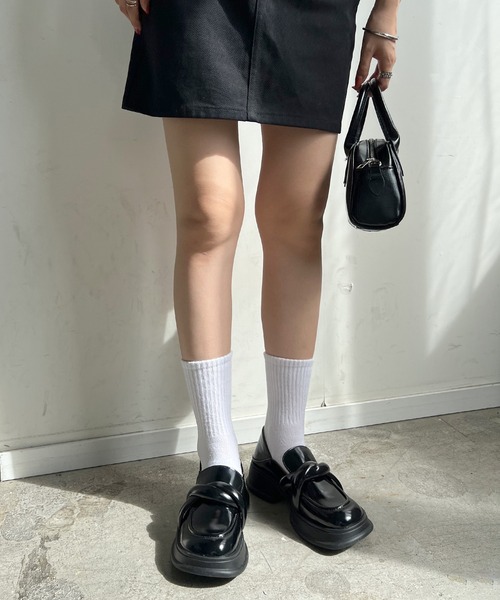 Futier land（フューティアランド）の「2way厚底パフローファー（ローファー・レディース・ブラック・36/37/38/39/40）」の22枚目の写真