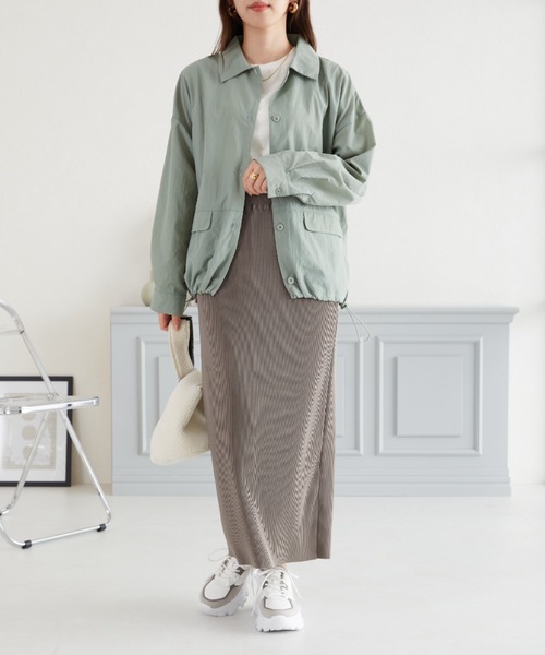 acro（アクロ）の「細プリーツロングスカート/AC3826（スカート・レディース・ブラック/グレー/アイボリー/グリーン・ﾌﾘ-）」の13枚目の写真