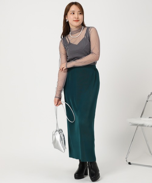 acro（アクロ）の「細プリーツロングスカート/AC3826（スカート・レディース・ブラック/グレー/アイボリー/グリーン・ﾌﾘ-）」の6枚目の写真