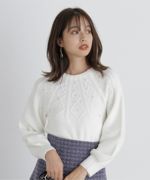 PROPORTION BODY DRESSING(プロポーションボディドレッシング)の「求心パールニットプルオーバー / 1213270036(ニット/セーター・レディース・ブラック/ベージュ/ホワイト系その他・FREE)」の14枚目の写真