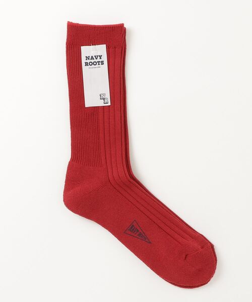 NAVY ROOTS（ネイビールーツ）の「NAVY ROOTS/ネイビールーツ/パイルカラーリブソックス（ソックス/靴下・メンズ・イエロー/モスグリーン/ブルー系その他3/ホワイト/レッド・F）」の5枚目の写真