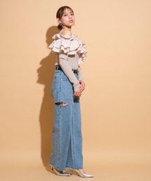 Mystrada（マイストラーダ）の「アシメラッフルリブニット