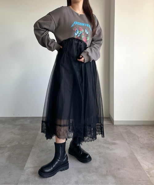 apres jour mignon(アプレジュールミニョン)の「スウェット+チュールワンピース【ZOZOTOWN限定アイテム】(ワンピース・レディース・ブラック系その他/ブラック・X-LARGE/SMALL/MEDIUM)」の22枚目の写真