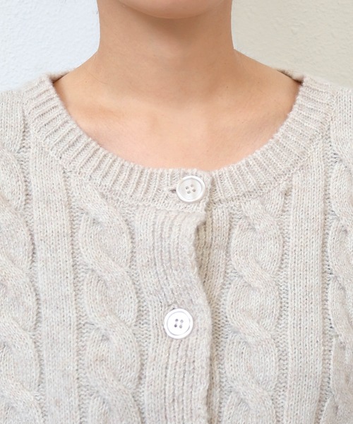 セール】ショート丈2wayケーブルニットカーディガン（ニット/セーター
