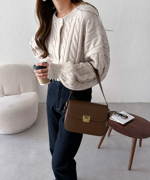 セール】ショート丈2wayケーブルニットカーディガン（ニット/セーター