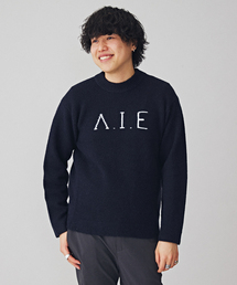 VIE LOGO インターシャ ニット