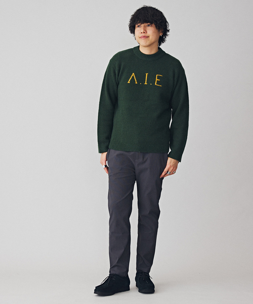 B.C STOCK(ベーセーストック)の「VIE LOGO インターシャ ニット(ニット/セーター・メンズ・ベージュ/ネイビー/ホワイト/グリーン・MEDIUM/LARGE)」の9枚目の写真