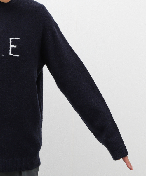 B.C STOCK(ベーセーストック)の「VIE LOGO インターシャ ニット(ニット/セーター・メンズ・ベージュ/ネイビー/ホワイト/グリーン・MEDIUM/LARGE)」の21枚目の写真