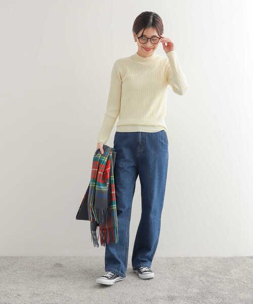 URBAN RESEARCH DOORS(アーバンリサーチドアーズ)の「ハイネックリブニット(ニット/セーター・レディース・マスタード/ブラック/アイボリー/モカ・MEDIUM)」の14枚目の写真
