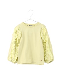 MAKE YOUR DAY | 異素材フリル長袖Tシャツ■80～140cm(Tシャツ/カットソー)