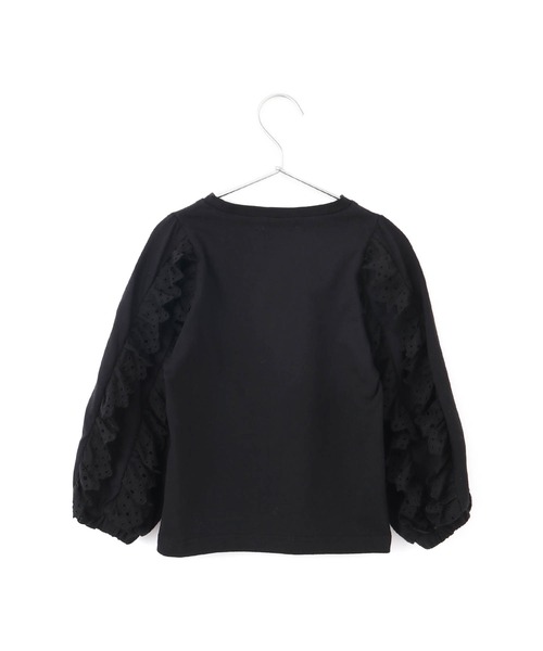 MAKE YOUR DAY(メイクユアデイ)の「異素材フリル長袖Tシャツ■80~140cm(Tシャツ/カットソー・キッズ・ブラック/クリーム/オフホワイト・110/130/120/140/100/80/90)」の9枚目の写真