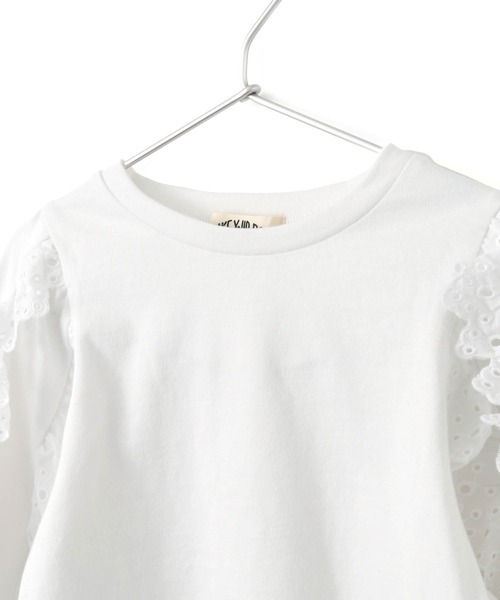 MAKE YOUR DAY(メイクユアデイ)の「異素材フリル長袖Tシャツ■80~140cm(Tシャツ/カットソー・キッズ・ブラック/クリーム/オフホワイト・110/130/120/140/100/80/90)」の11枚目の写真