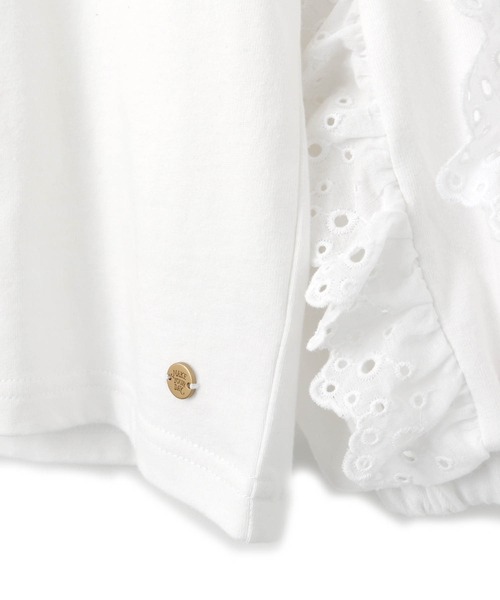 MAKE YOUR DAY(メイクユアデイ)の「異素材フリル長袖Tシャツ■80~140cm(Tシャツ/カットソー・キッズ・ブラック/クリーム/オフホワイト・110/130/120/140/100/80/90)」の12枚目の写真