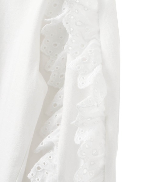 MAKE YOUR DAY(メイクユアデイ)の「異素材フリル長袖Tシャツ■80~140cm(Tシャツ/カットソー・キッズ・ブラック/クリーム/オフホワイト・110/130/120/140/100/80/90)」の15枚目の写真