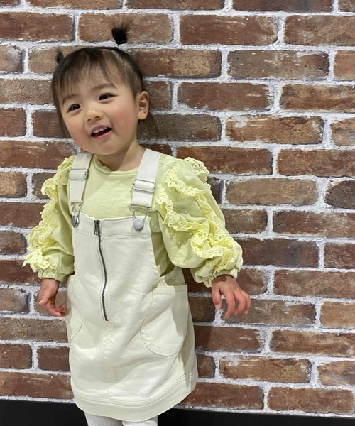 MAKE YOUR DAY(メイクユアデイ)の「異素材フリル長袖Tシャツ■80~140cm(Tシャツ/カットソー・キッズ・ブラック/クリーム/オフホワイト・110/130/120/140/100/80/90)」の21枚目の写真