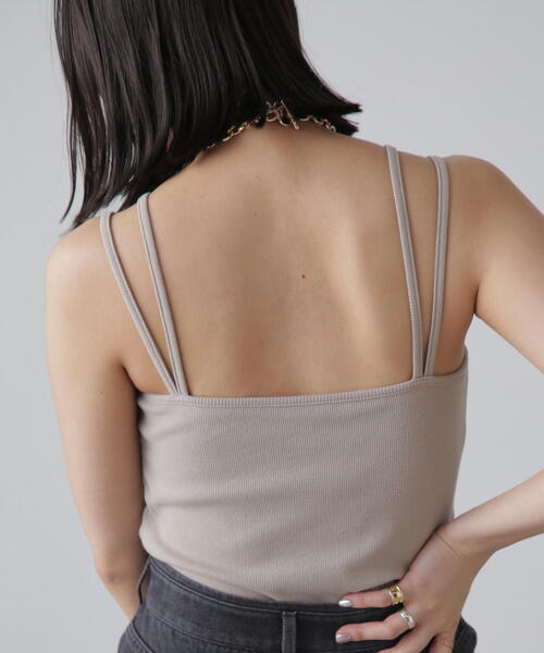 FREE'S MART（フリーズマート）の「◇カップ付きホルターキャミソール(カップ取り外し可)（キャミソール・レディース・ホワイト/グレー/ブラック・FREE）」の20枚目の写真