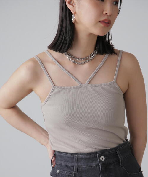 FREE'S MART（フリーズマート）の「◇カップ付きホルターキャミソール(カップ取り外し可)（キャミソール・レディース・ホワイト/グレー/ブラック・FREE）」の18枚目の写真