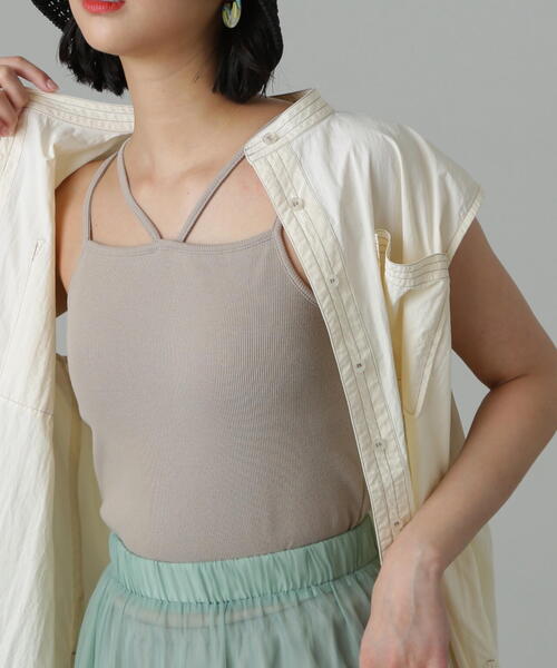 FREE'S MART（フリーズマート）の「◇カップ付きホルターキャミソール(カップ取り外し可)（キャミソール・レディース・ホワイト/グレー/ブラック・FREE）」の15枚目の写真