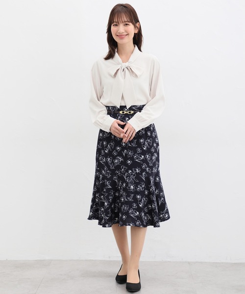 Honeys(ハニーズ)の「ボウタイブラウス(シャツ/ブラウス・レディース・ホワイト×グレー/グレー系その他/ホワイト/ホワイト×ピンク/ブラック/グレイッシュベージュ・3L/LL/L/S/M)」の18枚目の写真