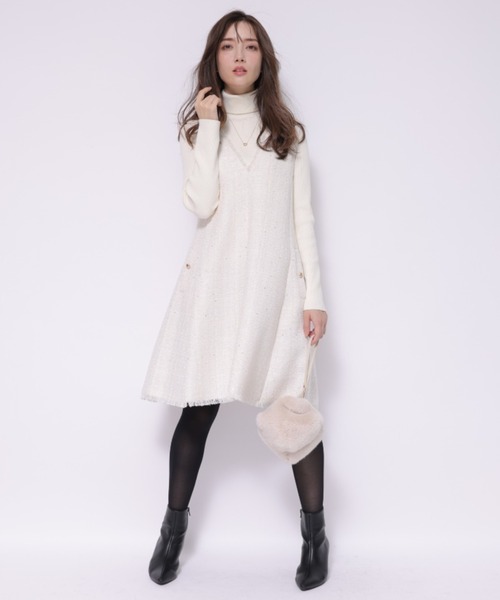 アプワイザーリッシェツイードジャンスカホワイトTall