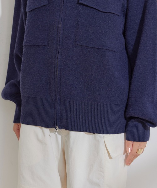 VIS（ビス）の「Wジップニットブルゾンカーディガン（カーディガン/ボレロ・レディース・ホワイト系その他5/ブルー系その他/オレンジ系その他・FREE）」の10枚目の写真