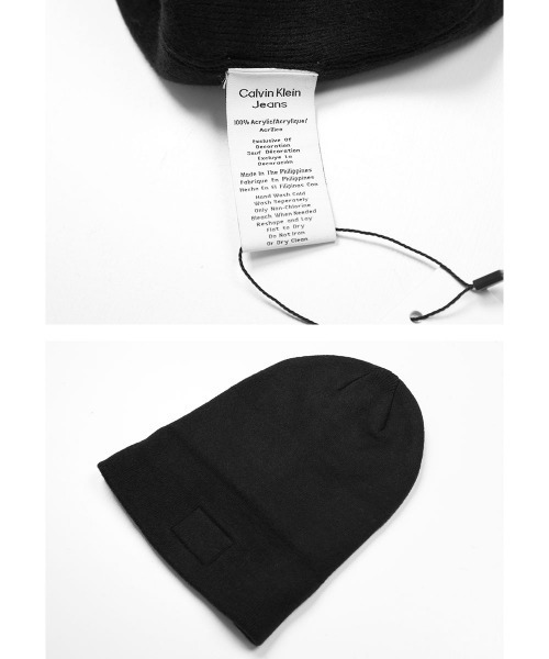 Calvin Klein(カルバン・クライン)の「Calvin Klein カルバンクライン KEY ITEM WOVEN CK PATCH CUFF HAT ニット帽(ニットキャップ/ビーニー・メンズ・その他3/その他1/その他2/ブラック・FREE)」の6枚目の写真