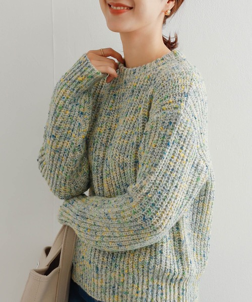 URBAN RESEARCH DOORS(アーバンリサーチドアーズ)の「カラーネップローゲージKNIT(ニット/セーター・レディース・ホワイト系その他/ブルー系その他・MEDIUM)」の2枚目の写真