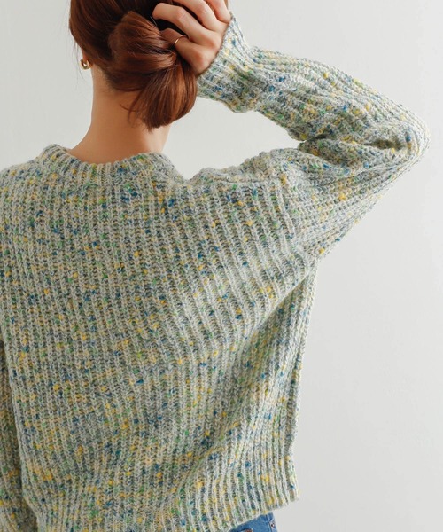 URBAN RESEARCH DOORS(アーバンリサーチドアーズ)の「カラーネップローゲージKNIT(ニット/セーター・レディース・ホワイト系その他/ブルー系その他・MEDIUM)」の5枚目の写真