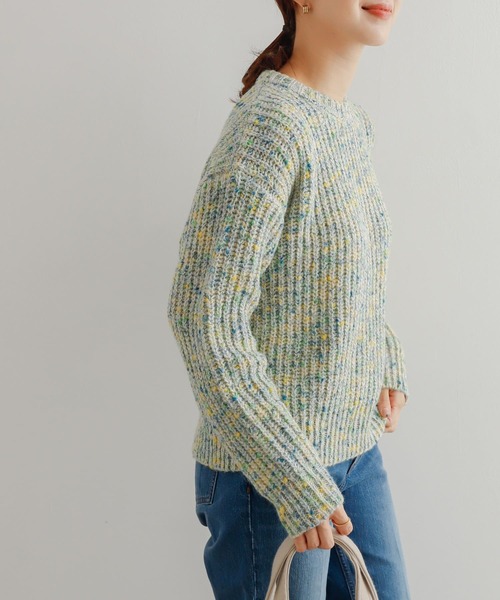URBAN RESEARCH DOORS(アーバンリサーチドアーズ)の「カラーネップローゲージKNIT(ニット/セーター・レディース・ホワイト系その他/ブルー系その他・MEDIUM)」の6枚目の写真