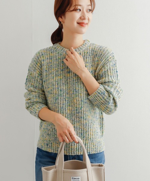 URBAN RESEARCH DOORS(アーバンリサーチドアーズ)の「カラーネップローゲージKNIT(ニット/セーター・レディース・ホワイト系その他/ブルー系その他・MEDIUM)」の8枚目の写真