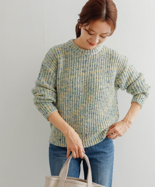 URBAN RESEARCH DOORS(アーバンリサーチドアーズ)の「カラーネップローゲージKNIT(ニット/セーター・レディース・ホワイト系その他/ブルー系その他・MEDIUM)」の9枚目の写真